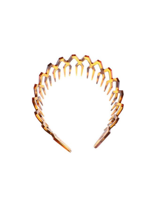 Suoirblss Women Men Plastic Sharks Tooth Headband Toothed Hairband Hair Comb Zigzag Hair Band Hair Hoop Hair Accessory (Brown) - Image 2