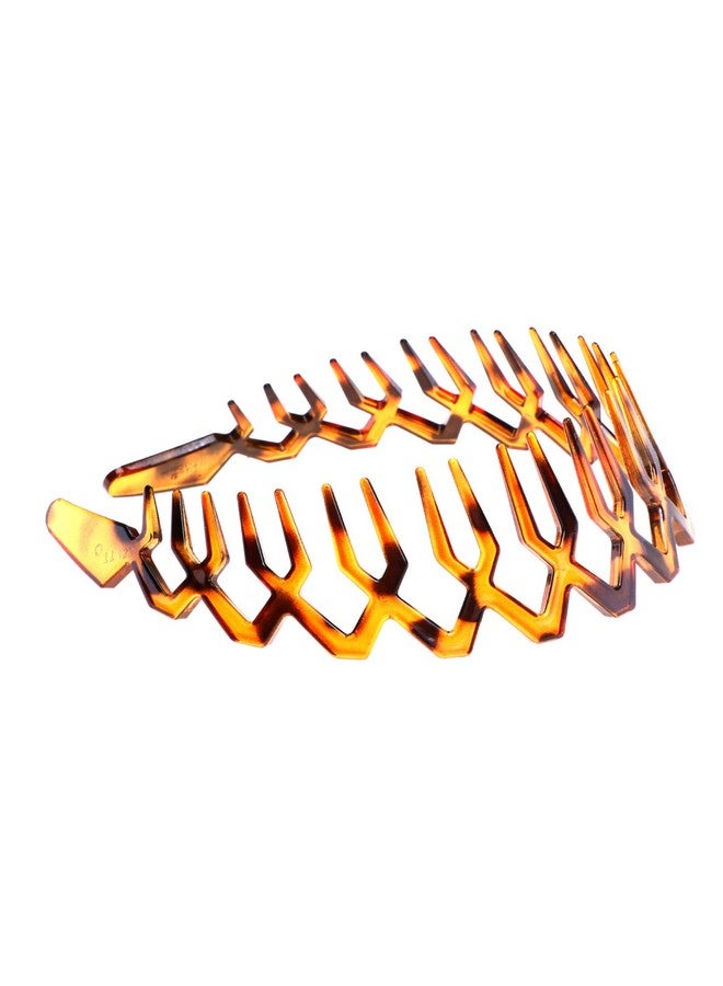 Suoirblss Women Men Plastic Sharks Tooth Headband Toothed Hairband Hair Comb Zigzag Hair Band Hair Hoop Hair Accessory (Brown) - Image 3