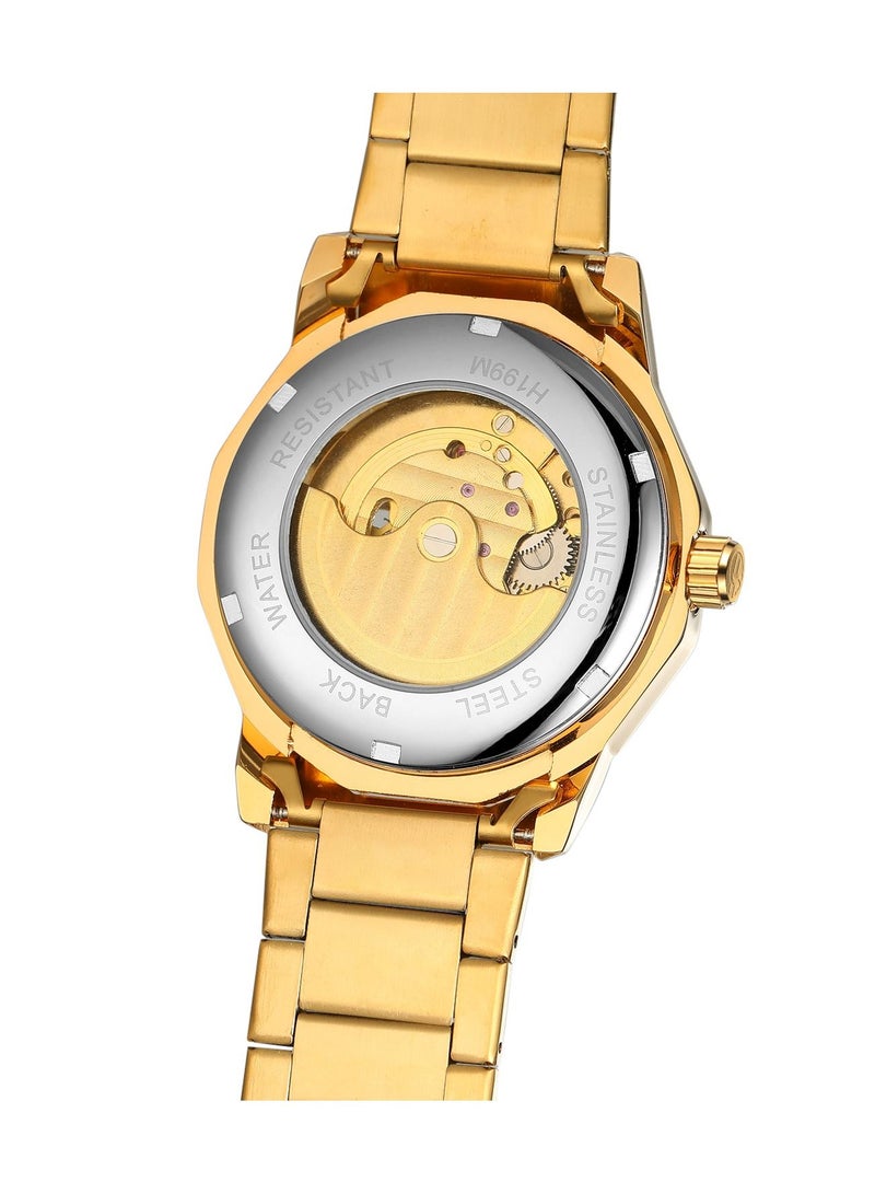 فورسينينج Forsining ساعة ميكانيكية للرجال ، نمط هيكل عظمي جديد ، الفولاذ المقاوم للصدأ وساعة مقاومة للماء ، بدون بطارية - Image 2