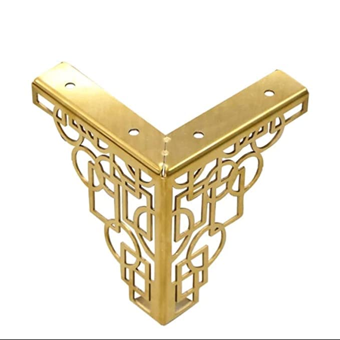 Generic Sofa Hardware Leg 5 Inch 13 Cms Sofa Furniture Golden Glossy Finish Heavy Model Jali Shape Sofa Leg Set of 4  - Image 1