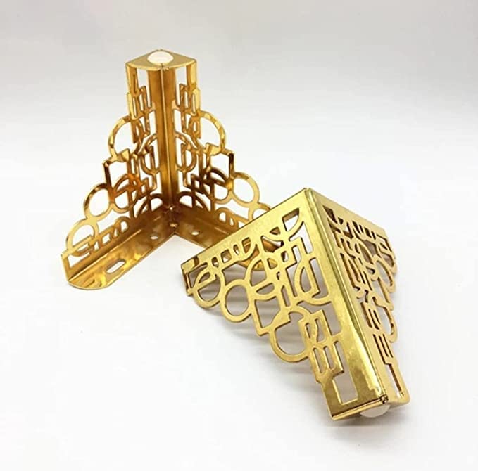Generic Sofa Hardware Leg 5 Inch 13 Cms Sofa Furniture Golden Glossy Finish Heavy Model Jali Shape Sofa Leg Set of 4  - Image 3