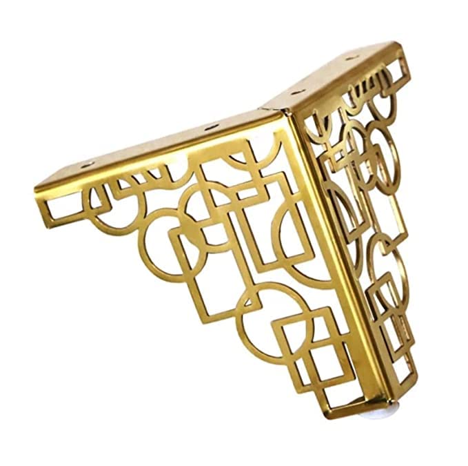 Generic Sofa Hardware Leg 5 Inch 13 Cms Sofa Furniture Golden Glossy Finish Heavy Model Jali Shape Sofa Leg Set of 4  - Image 2