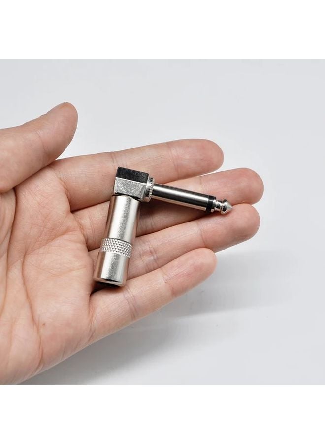 3pcs 6.35mm 90 Degree Right Angle Nickel Plated Audio Plugs TS Solder Connectors - Image 3