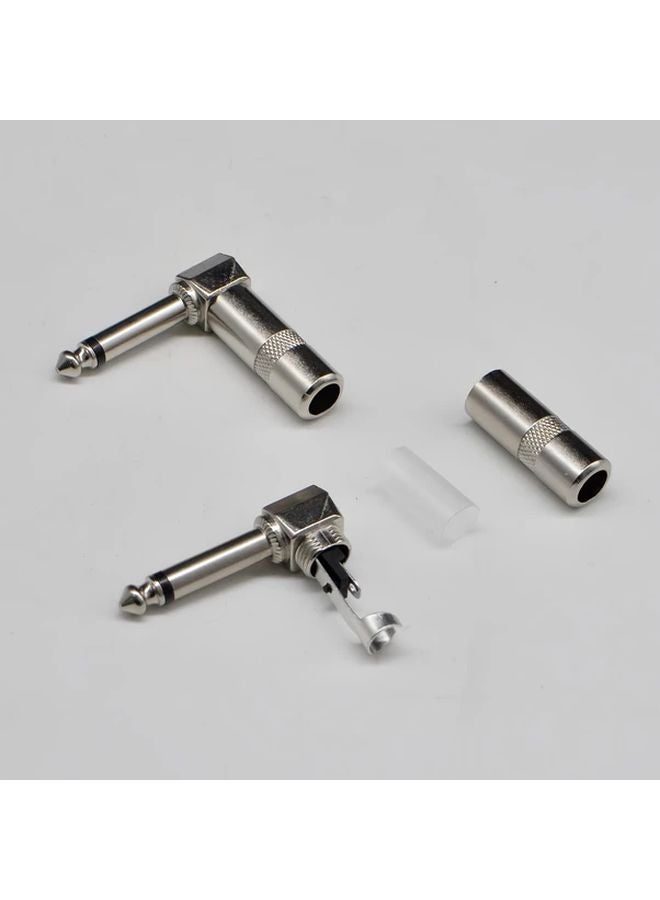 3pcs 6.35mm 90 Degree Right Angle Nickel Plated Audio Plugs TS Solder Connectors - Image 5
