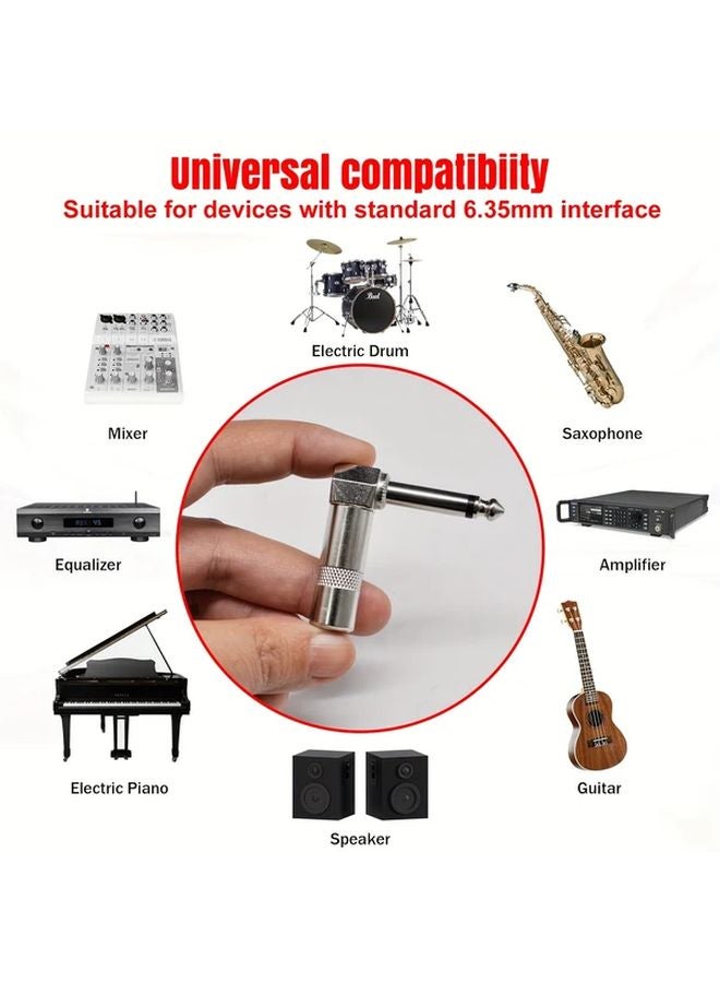 3pcs 6.35mm 90 Degree Right Angle Nickel Plated Audio Plugs TS Solder Connectors - Image 4