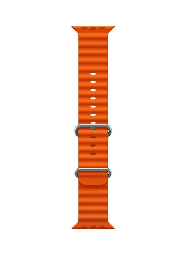 CATANES Apple Watch Ocean Band 41mm 40mm 38mm Soft Silicone Loop Strap for iWatch Series 8/7/SE/6/5/4/3/2/1 Orange  - Image 3