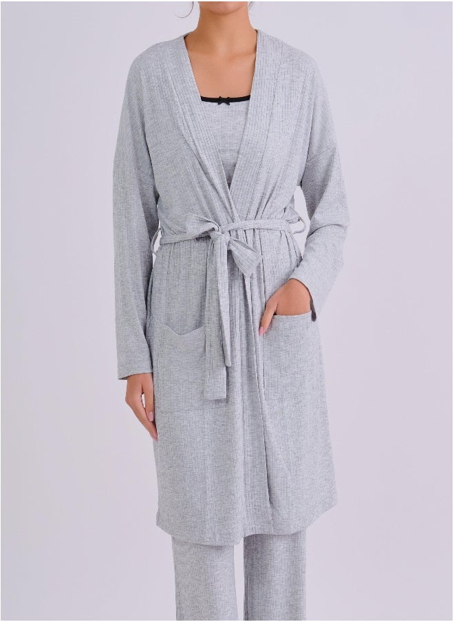 La Senza La Senza Ribbed Lounge Robe  - Image 2