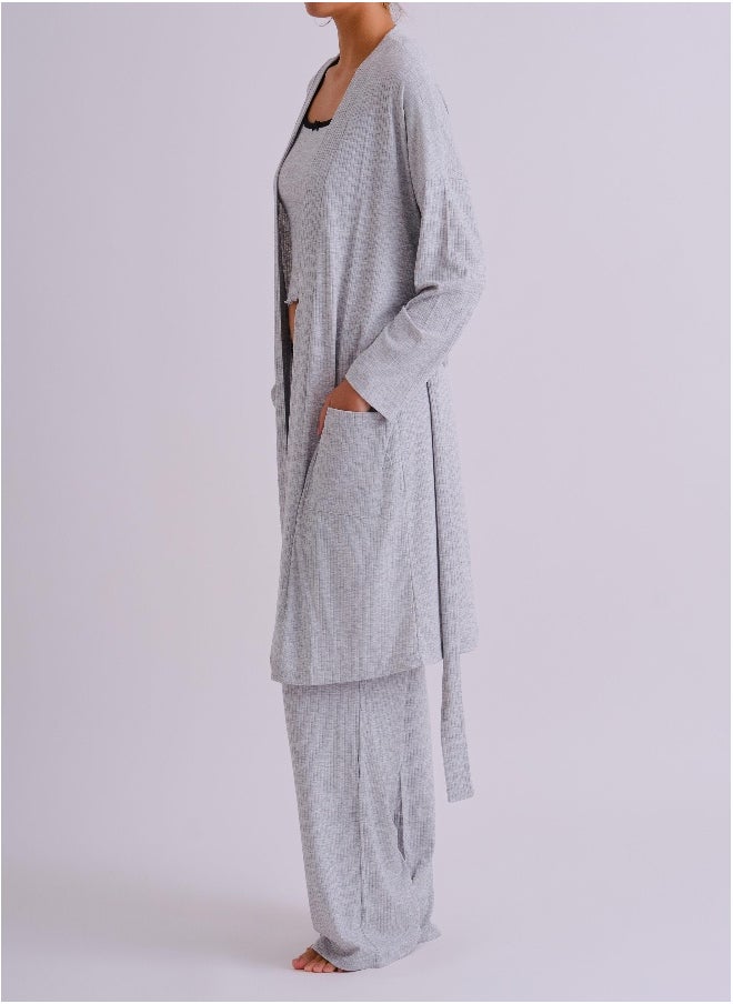 La Senza La Senza Ribbed Lounge Robe  - Image 3