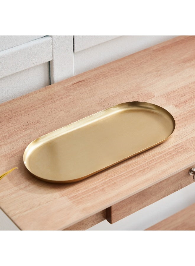Home Box Verve Metal Oval Decorative Tray 22 x 1.5 x 15.5 cm - Image 2
