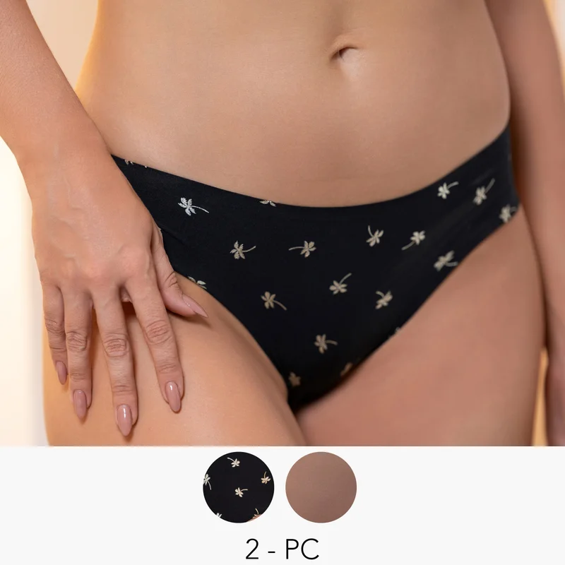 Aadaraya Aadaraya Hipster Briefs with Assorted Prints - Set of 2