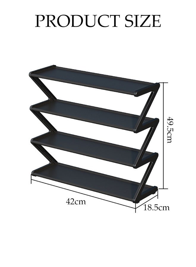 DUNISO 4-Tier Shoe Rack, Easy Assembly,Space Saving Household Shelf for shoes ,Shoe Storage Organizer , Suitable for Bedroom, Hallway and Entryway (Black) - Image 2
