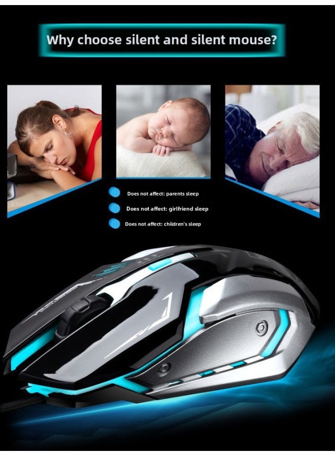 Loquat Pad-free Computer Mouse Home Wired Silent Silent Desktop Notebook Universal Game E-sports Mechanical Counterweight-Color:Wired Mechanical Mouse 6-on Girly Pink Silent Version-Interface:Official Stan - Image 3