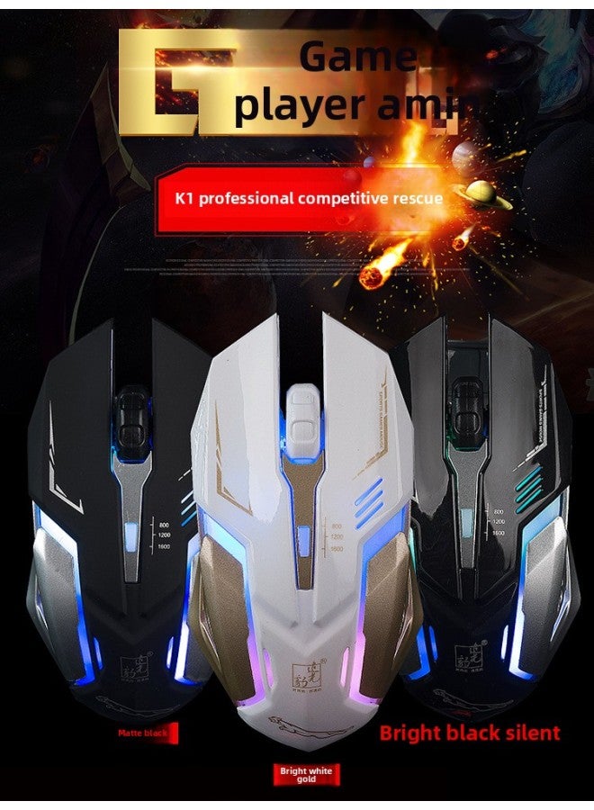 Loquat Pad-free Computer Mouse Home Wired Silent Silent Desktop Notebook Universal Game E-sports Mechanical Counterweight-Color:Wired Mechanical Mouse 6-on Girly Pink Silent Version-Interface:Official Stan - Image 2