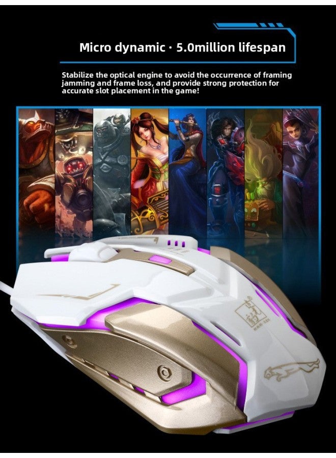 Loquat Pad-free Computer Mouse Home Wired Silent Silent Desktop Notebook Universal Game E-sports Mechanical Counterweight-Color:Wired Mechanical Mouse 6-on Girly Pink Silent Version-Interface:Official Stan - Image 4