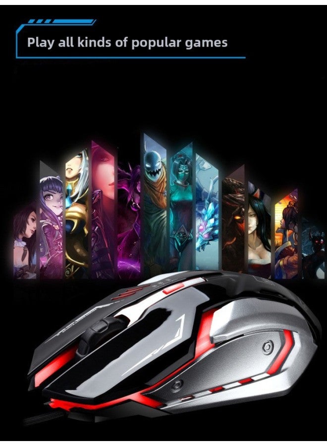 Loquat Pad-free Computer Mouse Home Wired Silent Silent Desktop Notebook Universal Game E-sports Mechanical Counterweight-Color:Wired Mechanical Mouse 6-on Girly Pink Silent Version-Interface:Official Stan - Image 5