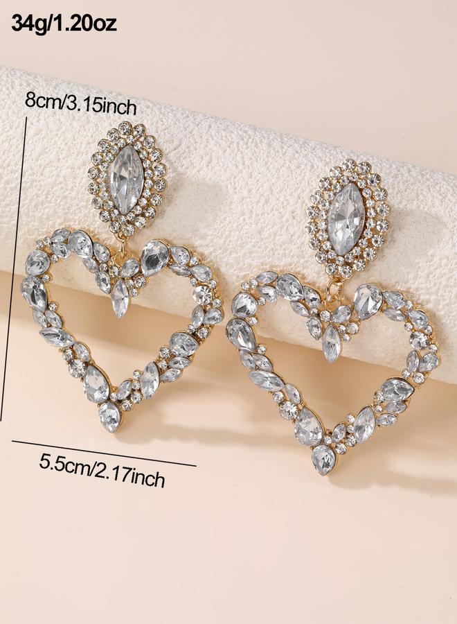 Take Two Gold Heart shape Embellished Earrings - Image 5