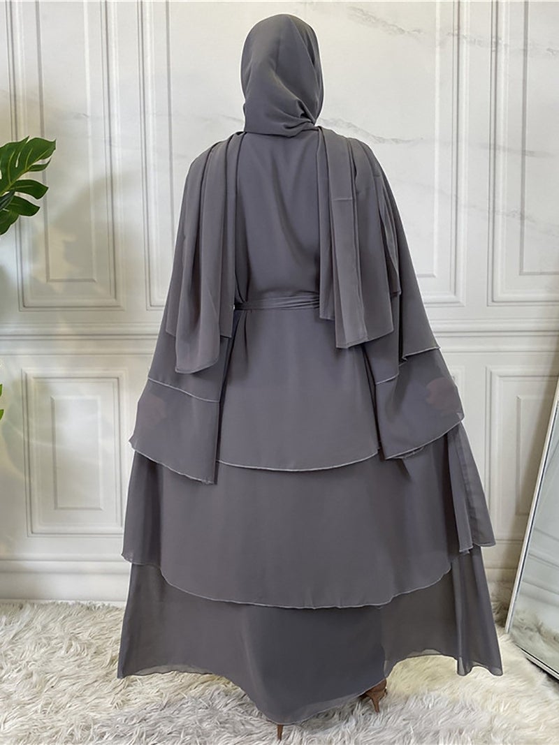 monica fashion Simple Solid Color Chiffon Cardigan - Image 1