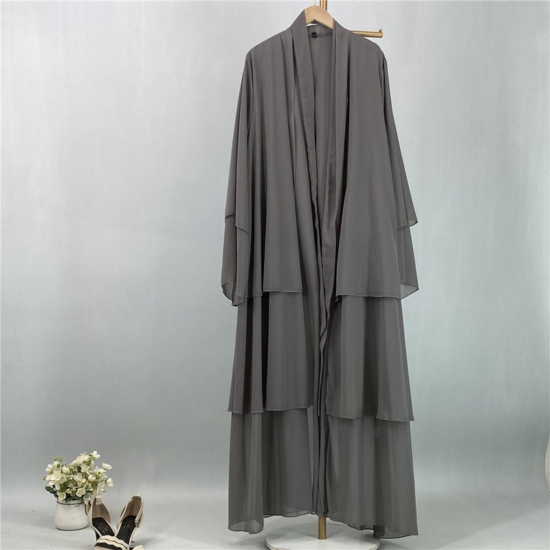 monica fashion Simple Solid Color Chiffon Cardigan - Image 2