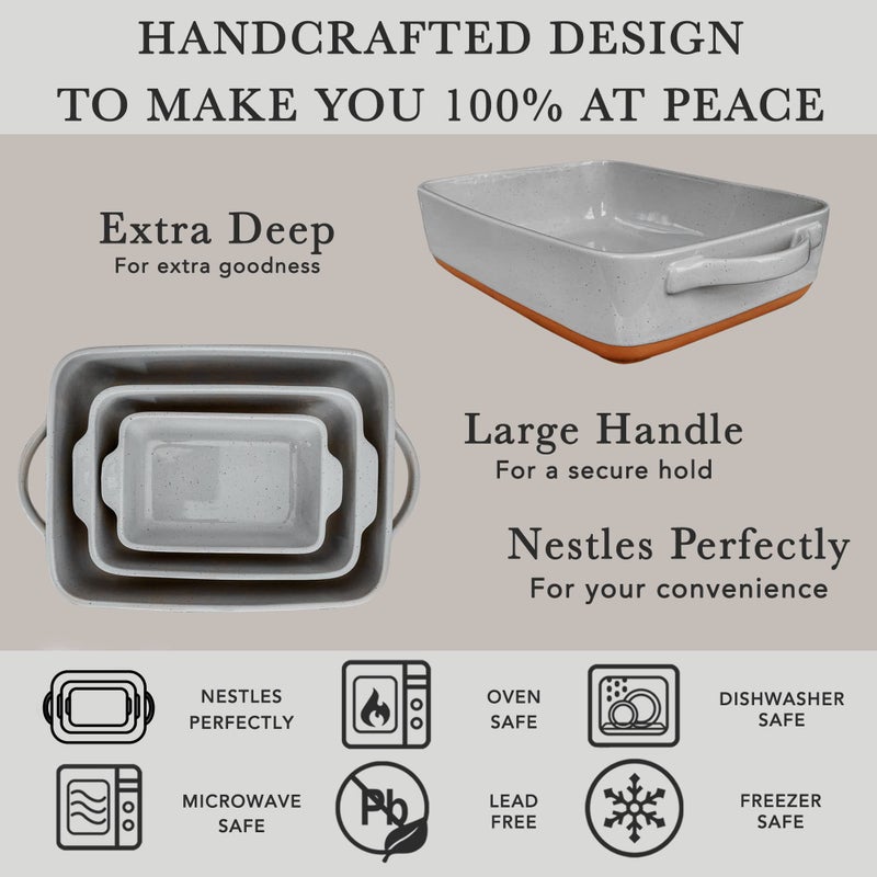 Mora 9x13in Deep Porcelain Baking Dish - Oven to Table, Freezer Safe - Image 4