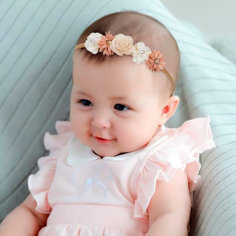 CaySep 3PCS Baby Girl Flower Headbands Set Elastic Bow Hair Band Handmade Bow For Newborn Infant Toddler Pack - Image 4