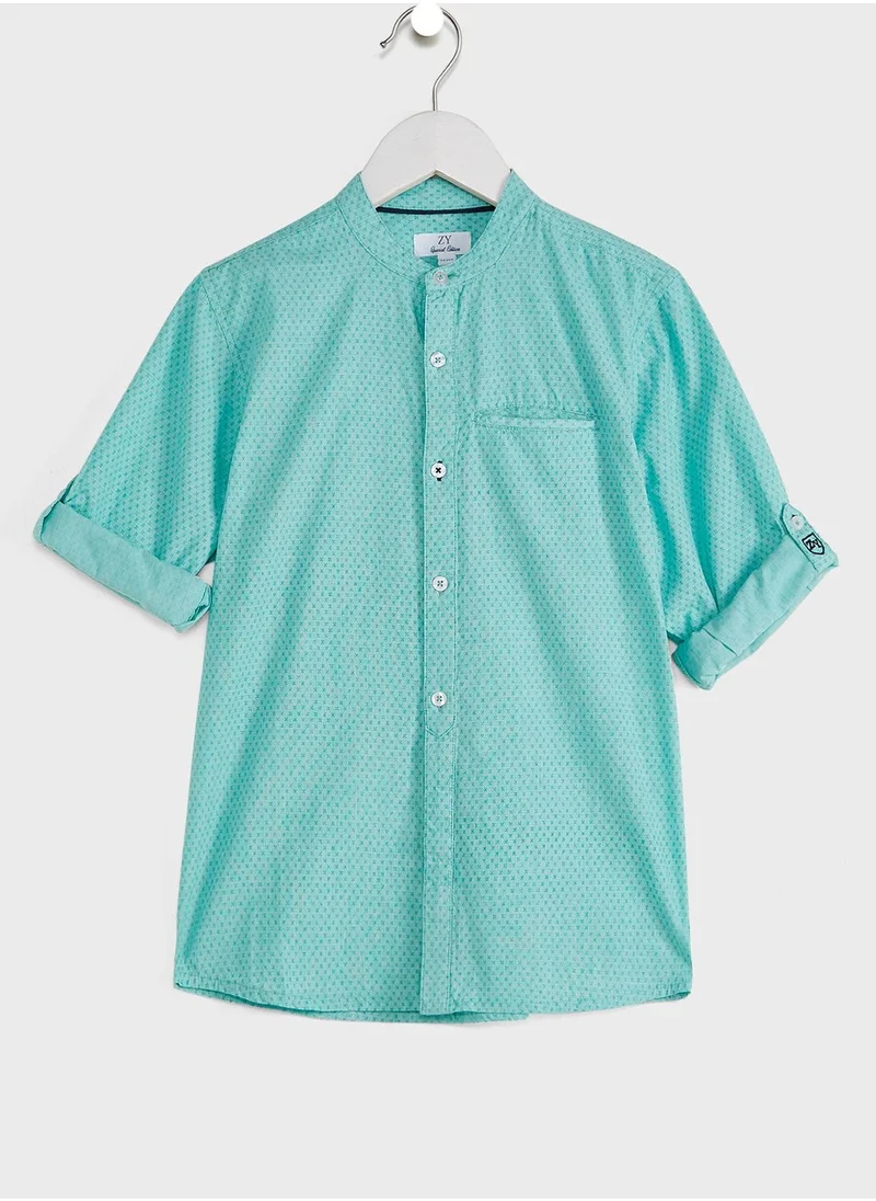 زيبي Kids Grandad Collar Shirt