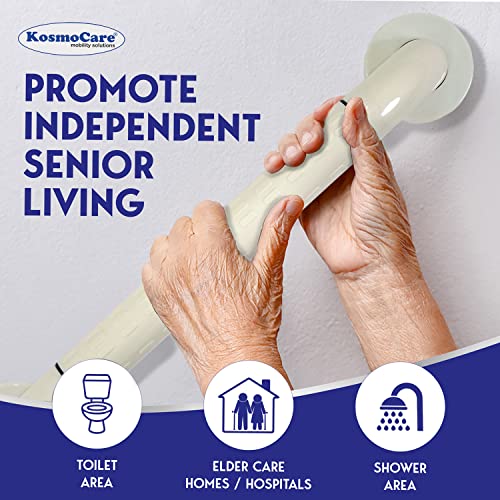 KosmoCare Stainless Steel 304 Grab Bar with Anti-Slip Nylon Grip - 20" | Heavy Duty Shower Handle for use in Toilet, Bathroom, Stairway Handrail for The Elderly, Pregnant Women & Handicap | - Image 3