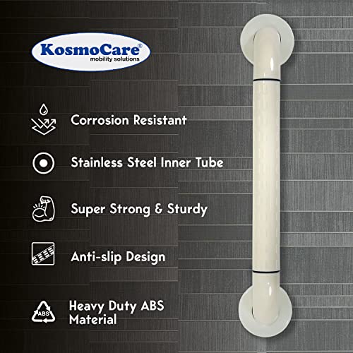 KosmoCare Stainless Steel 304 Grab Bar with Anti-Slip Nylon Grip - 20" | Heavy Duty Shower Handle for use in Toilet, Bathroom, Stairway Handrail for The Elderly, Pregnant Women & Handicap | - Image 2