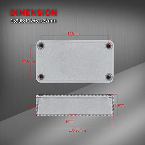 DaierTek 1590B Stomp Box Guitar Pedal Enclosure 112x61x32 MM Aluminum Guitar Pedal Box Diecast Stomp Case Unfinished Toggle Switch - Image 3