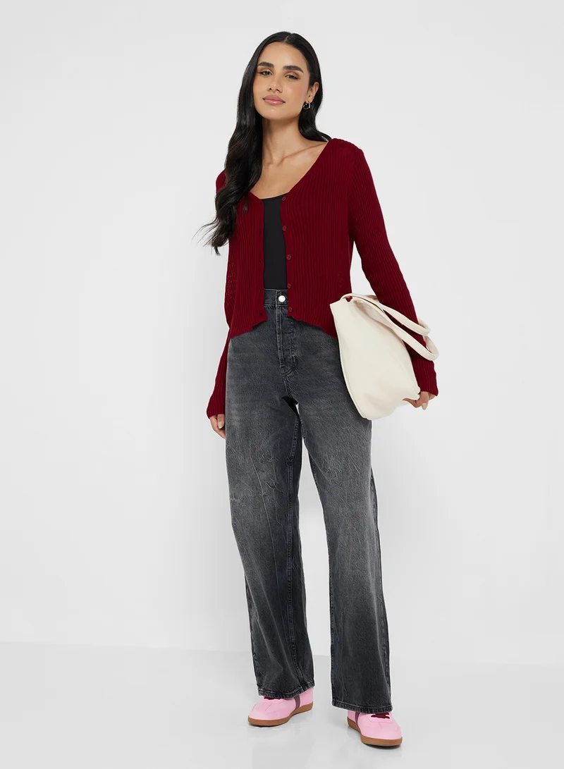 Ginger Basics Essential Kniited Button Down Cardigan