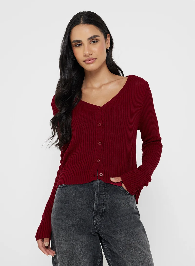جينجر بيسيكس Essential Kniited Button Down Cardigan