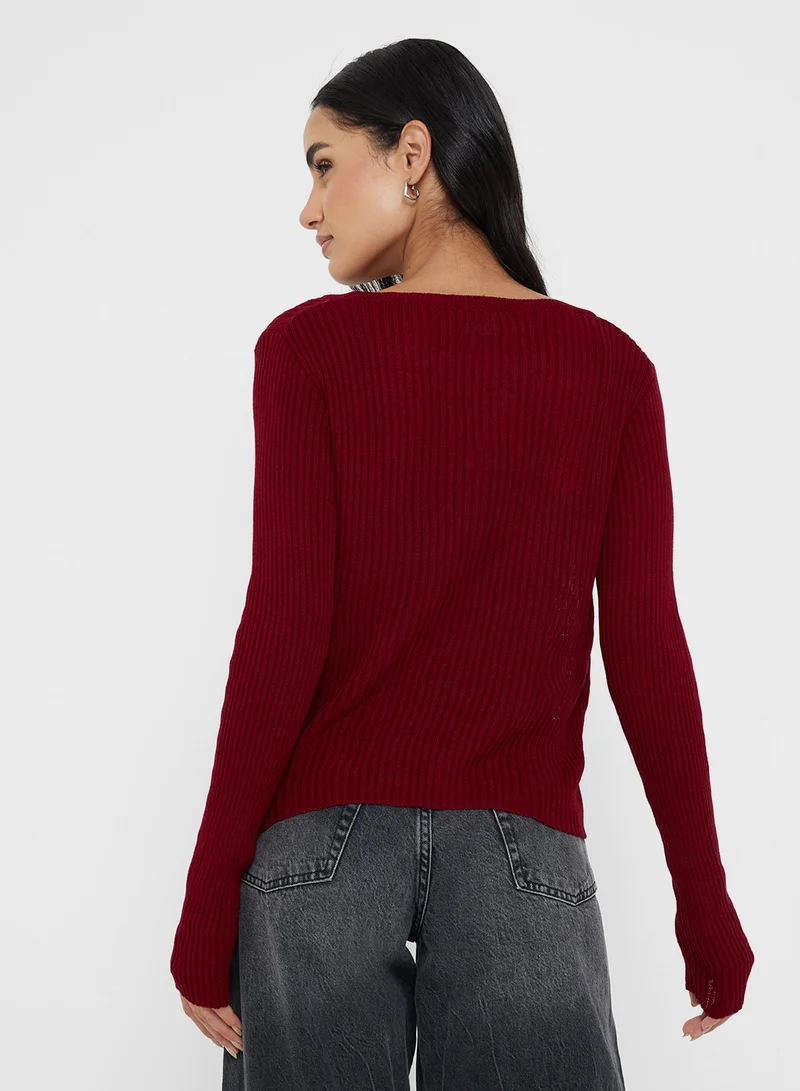 جينجر بيسيكس Essential Kniited Button Down Cardigan