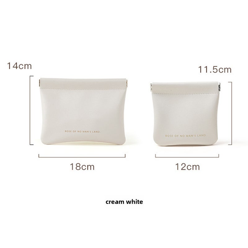 Generic Mini Travel Cosmetic Pouch Luxury Coin Lipstick Bag Cream rice 