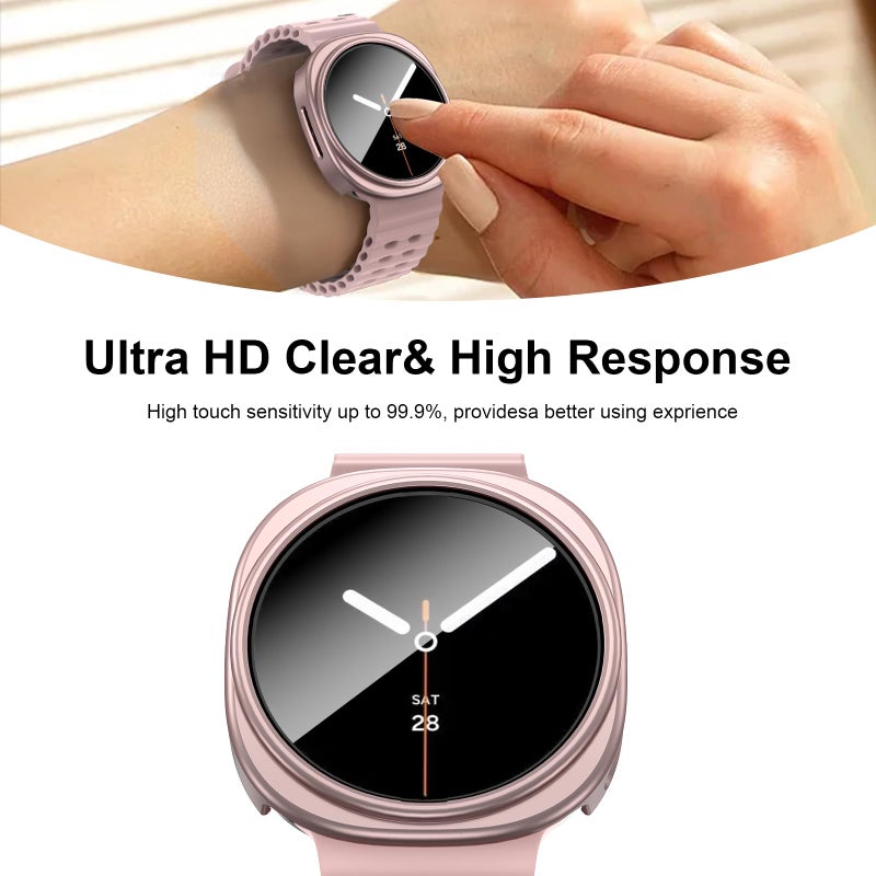 JERXUN 5+5Pack Case for Galaxy Watch 8 40mm Screen Protector with Anti-Fog Tempered Protective Film Glass Hard PC Bumper Cover - Image 3