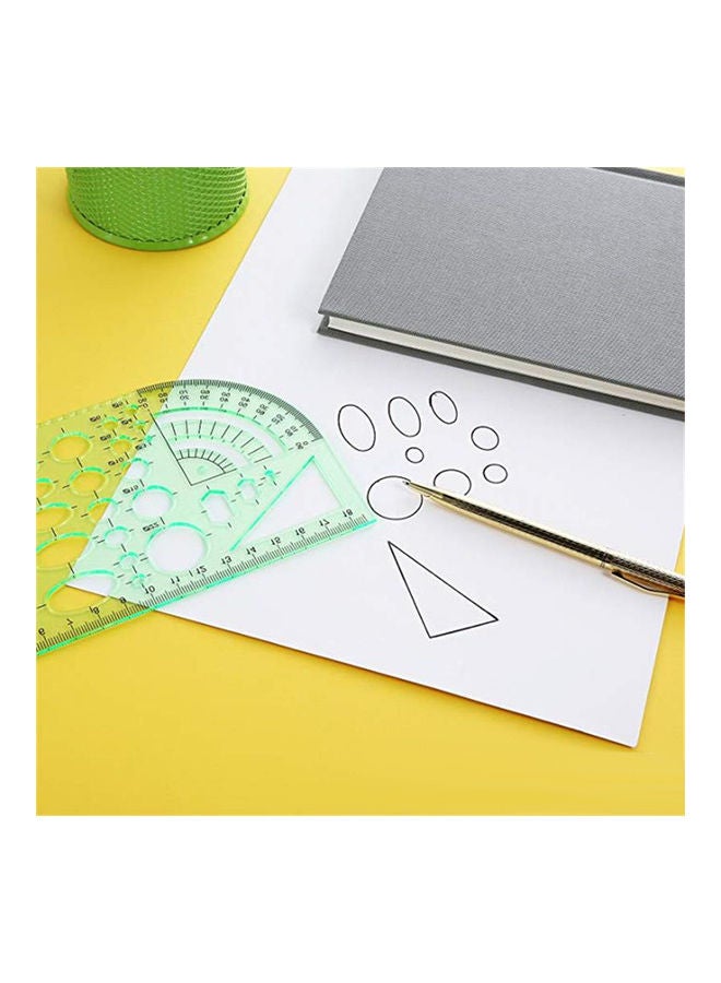 مجموعة قوالب رسم بتصميم أشكال هندسية مكونة من 6 قطع أخضر - Image 5