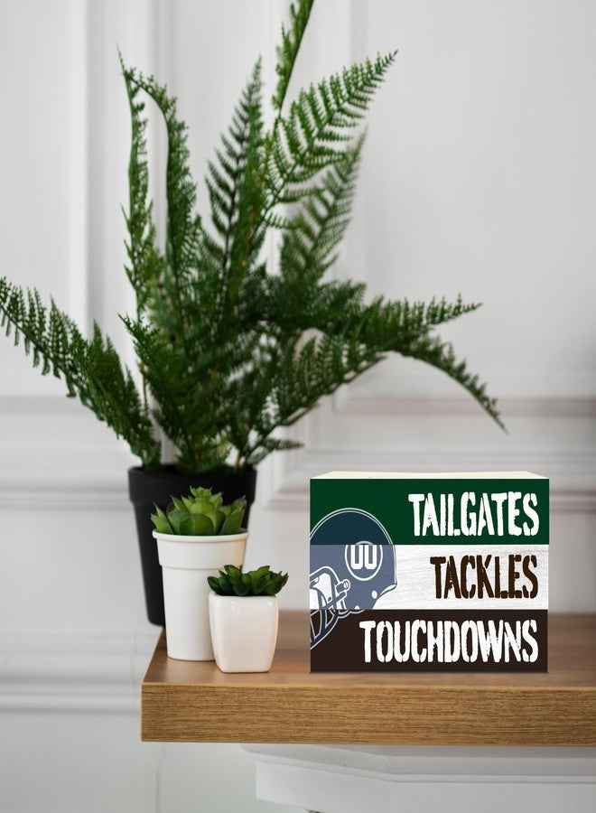 BXVRT Football Decorative Book Stack for Farmhouse, Football Season Tiered Tray Decor, Sport Stacked Books Set, Tailgates Tackles Touchdowns Wooden Book Decor for Boys Room Men Cave Garage Bar Shelf -08 - Image 3