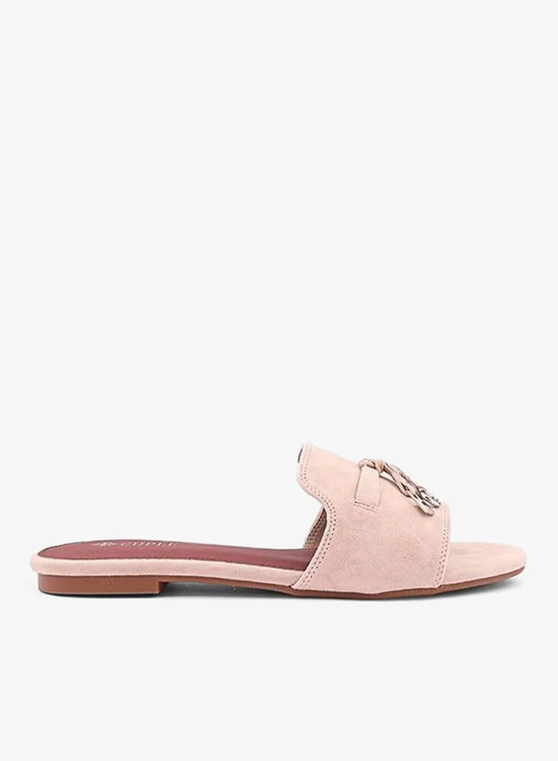 Cuple Women Buckle Detail Flat Slides