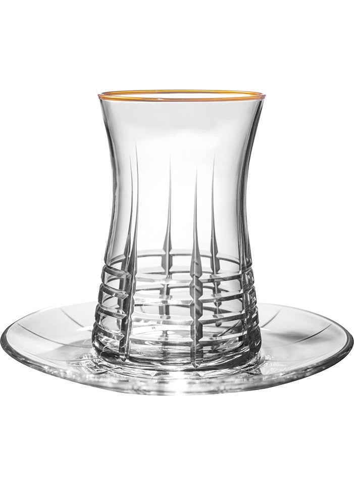 Royal Home - Roya Home Helen Gold 12 Piece Tea Glass Set for 6 People - Image 1