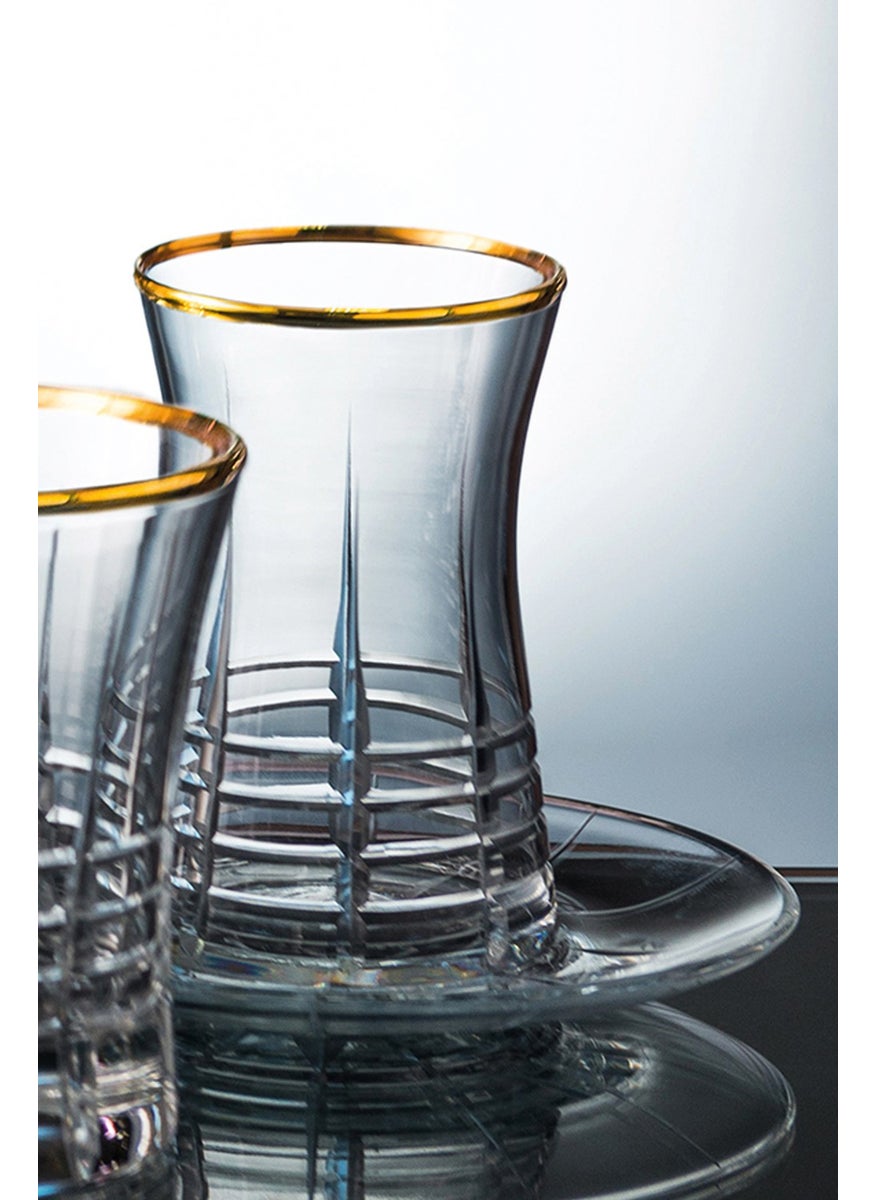 Royal Home - Roya Home Helen Gold 12 Piece Tea Glass Set for 6 People - Image 1
