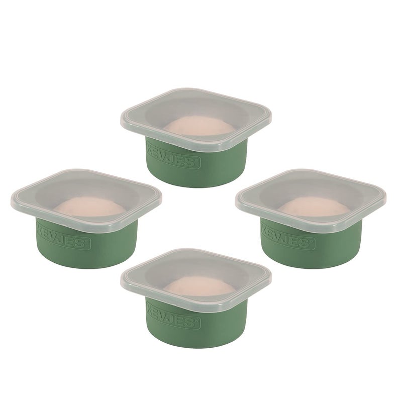 KEVJES KEVJES Stackable Silicone Artisan Pizza Dough Proofing Boxes Proving Containers with Lids pizza making accessories4 pack500ml portion Green 