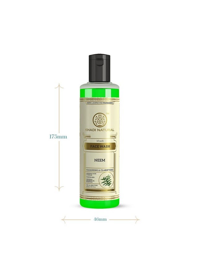 Khadi Natural Ayurvedic Neem Face Wash ; Gentle Face Wash For Acne ; Face Wash For Acne Prone Skin ; Antiacne Face Wash With Neem ; Paraben & Sulphatefree ; Suitable For All Skin Types 210Ml  - Image 5