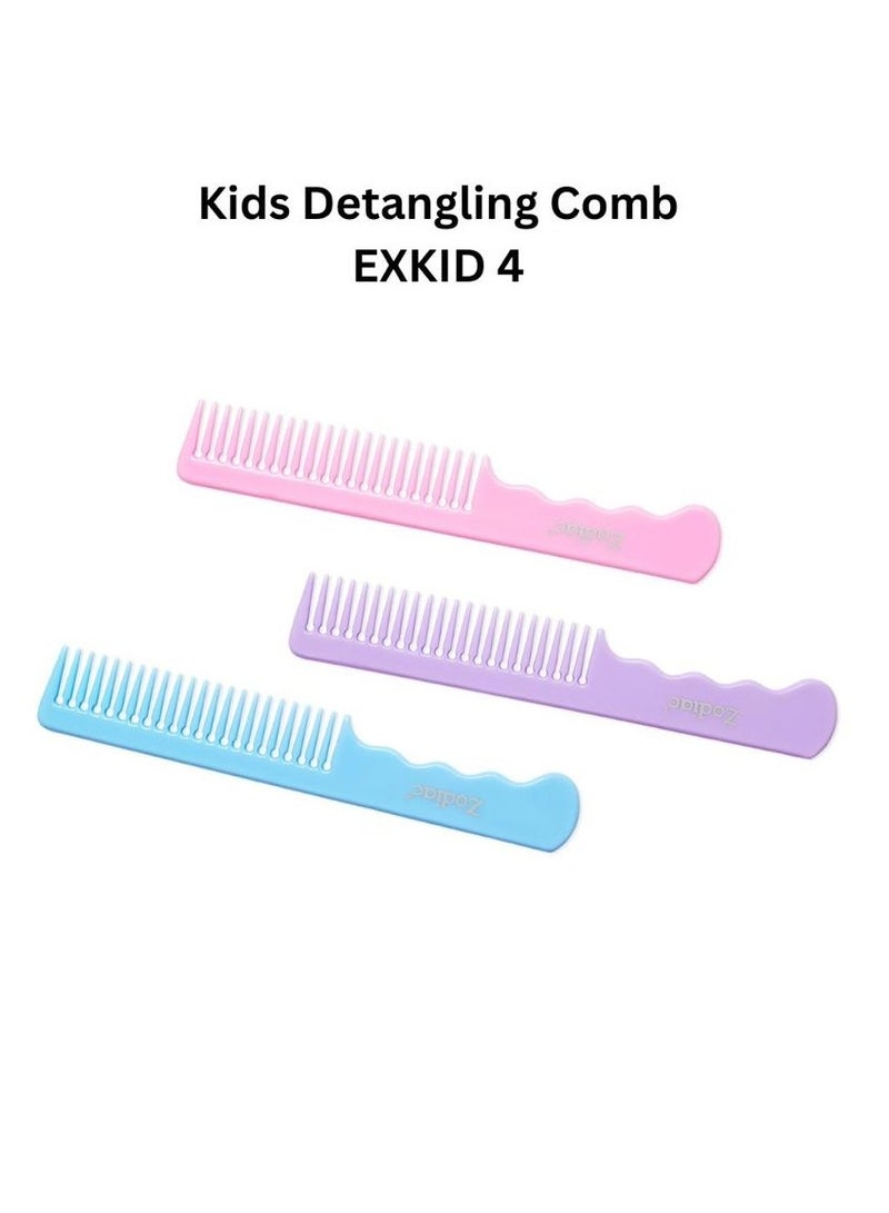 زودياك مجموعة أمشاط زودياك إكسكيد ٤ للأطفال - عبوة من ٣ أمشاط ناعمة الأطراف متعددة الألوان لحديثي الولادة والأطفال الصغار | حل آمن ولطيف وغير سام للعناية بالشعر