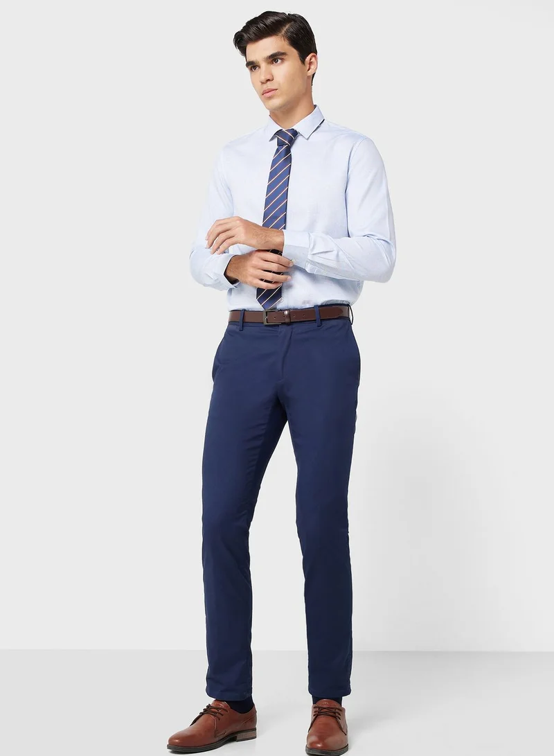 روبرت وود Pure Cotton Formal Shirt With Full Sleeve & Semi Cutaway Collar
