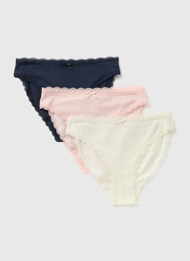 Matalan 3 Pack Multicolour High Leg Knickers