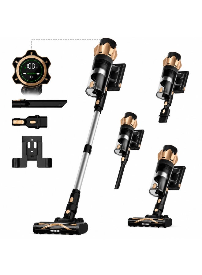 ibsun Cordless Vacuum Cleaner, 55KPa 600W Stick Vacuum with 55Min Runtime, 1.6L Dust Cup, Multi-Cyclone Filtration, Touchscreen, Anti-Tangle Brush, Wall-Mounted Charging Dock, Self-Standing, for Pet Hair, Carpets and Hard Floors - Image 1