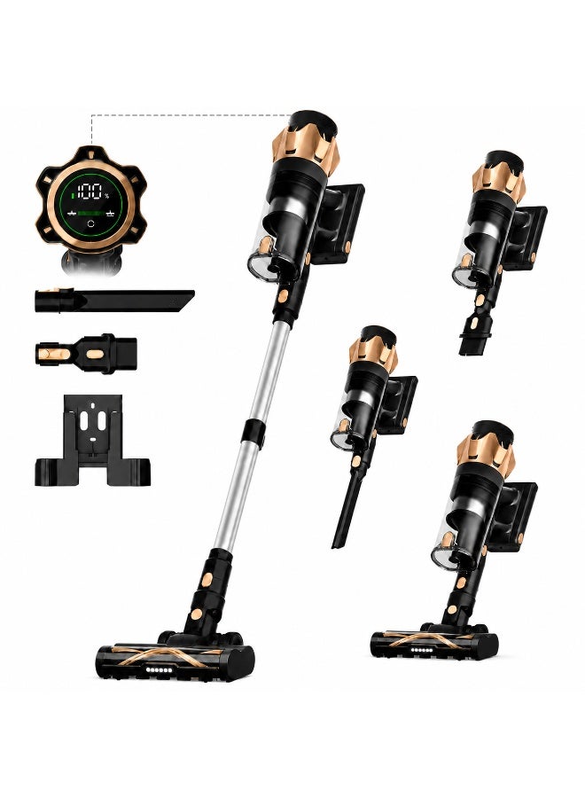ibsun Cordless Vacuum Cleaner, 55KPa 600W Stick Vacuum with 55Min Runtime, 1.6L Dust Cup, Multi-Cyclone Filtration, Touchscreen, Anti-Tangle Brush, Wall-Mounted Charging Dock, Self-Standing, for Pet Hair, Carpets and Hard Floors - Image 1