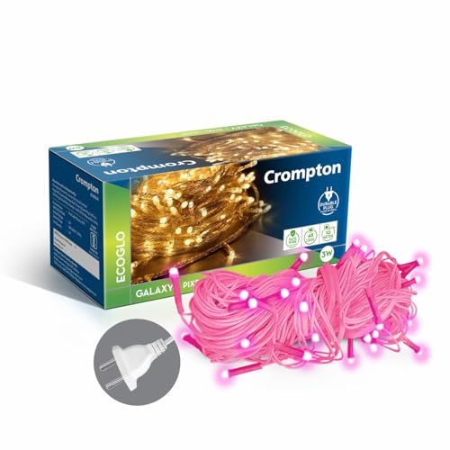 Crompton Galaxy Pixel Light | Festive Ladi Lights | 10 Meter | 48 LEDs | Pink | Pack of 1 | Direct 2-pin Plug | BIS Safe Wire | for Home Decoration, Diwali, Festival, Birthday, Marriage - Image 1