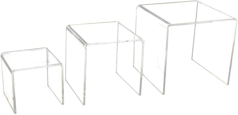 TPGP AUFIKR Clear Acrylic Display Risers - 3 Piece Set for Figures, Cupcakes, and Jewelry - Image 5