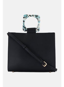 Moda Luxe Women Luna Small Tote Bag 28 H x 31 L x 8 W cm, Black  - Image 1