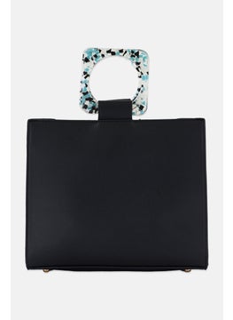 Moda Luxe Women Luna Small Tote Bag 28 H x 31 L x 8 W cm, Black  - Image 3
