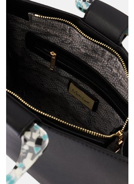 Moda Luxe Women Luna Small Tote Bag 28 H x 31 L x 8 W cm, Black  - Image 4